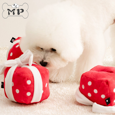 韩代BM红色骰子礼盒狗狗发声玩具