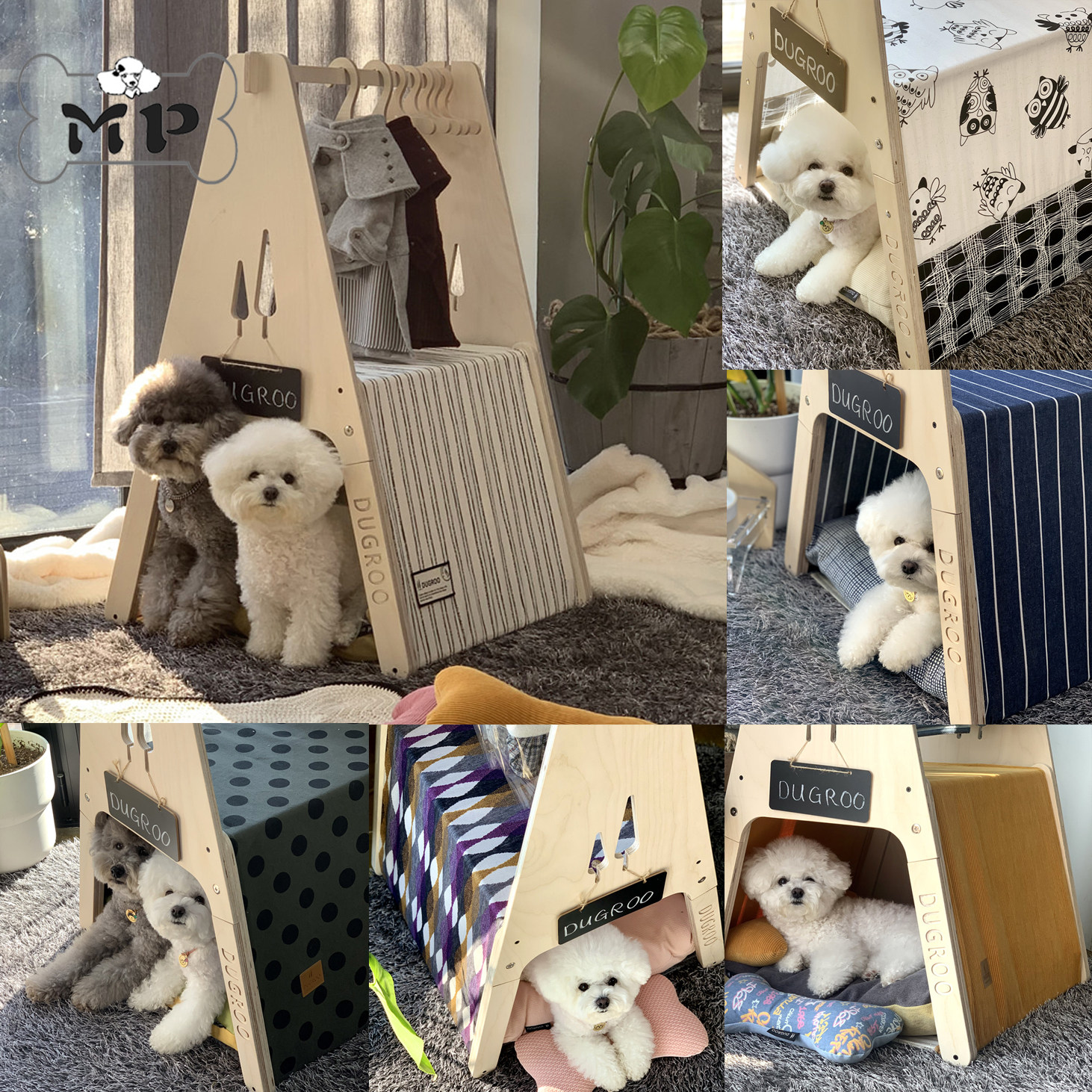 『memory pet』韩国dugroo宠物猫狗通风环保白桦树衣架木屋狗窝