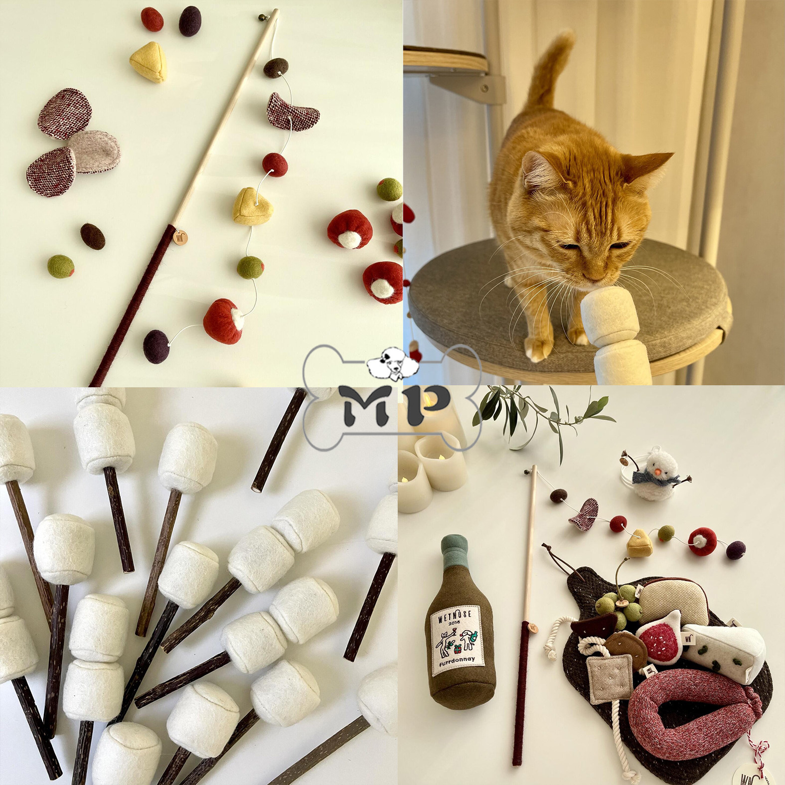 『Memory Pet』韩国代购wetnose宠物猫咪奶酪辣椒棉花糖逗猫棒