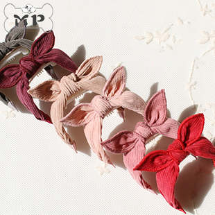 『Memory Pet』韩国sweetbombom宠物蝴蝶结灯芯绒耳朵发夹发箍