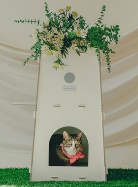 『Memory Pet』韩国代购sevenpet宠物猫猫白色温馨双层猫屋猫塔