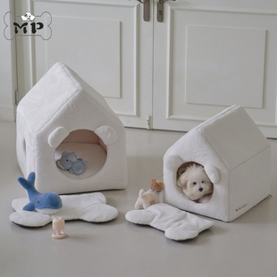 『Memory Pet』韩国winter-i宠物冬柔软亲肤毛绒雪窝小房子猫狗窝