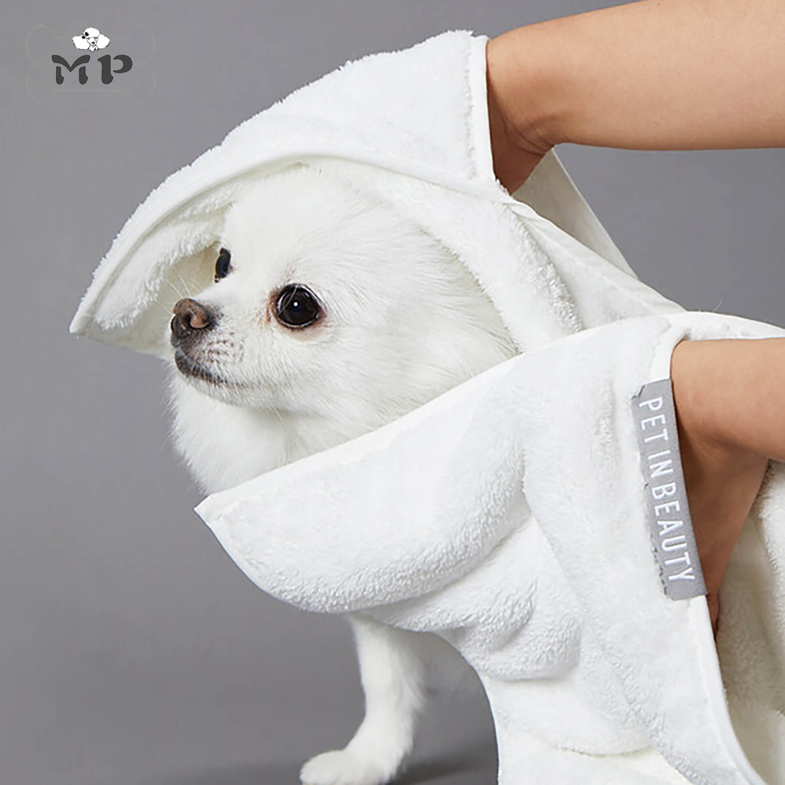 部分现货~韩国PET IN BEAUTY宠物便携插兜式速吸毛巾浴巾