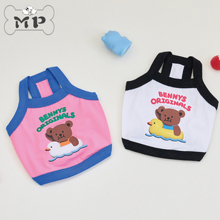 『Memory Pet』韩国bennys宠物夏季透气橡皮鸭小熊有弹性吊带上衣