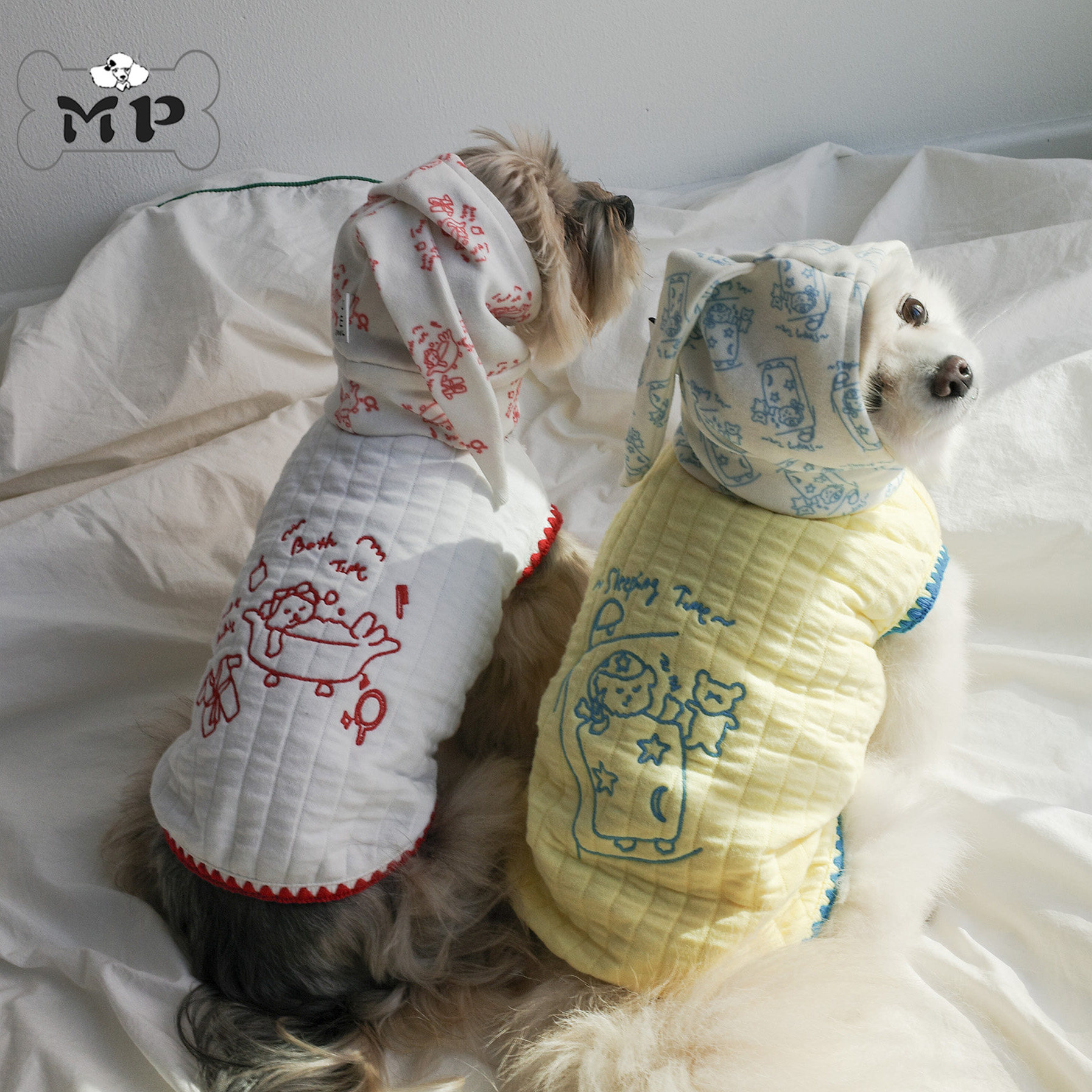 『Memory Pet』韩国coteacote宠物可爱午睡沐浴刺绣棉质背心睡衣