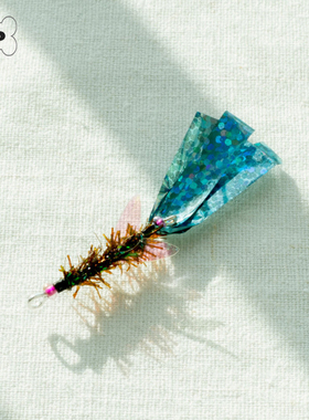 现货~韩国代购宠物猫咪蓝色闪光尾巴翅膀逗猫棒配饰玩具