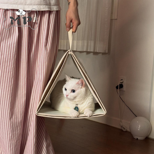 韩代宠物猫咪可手提三角隧道猫窝