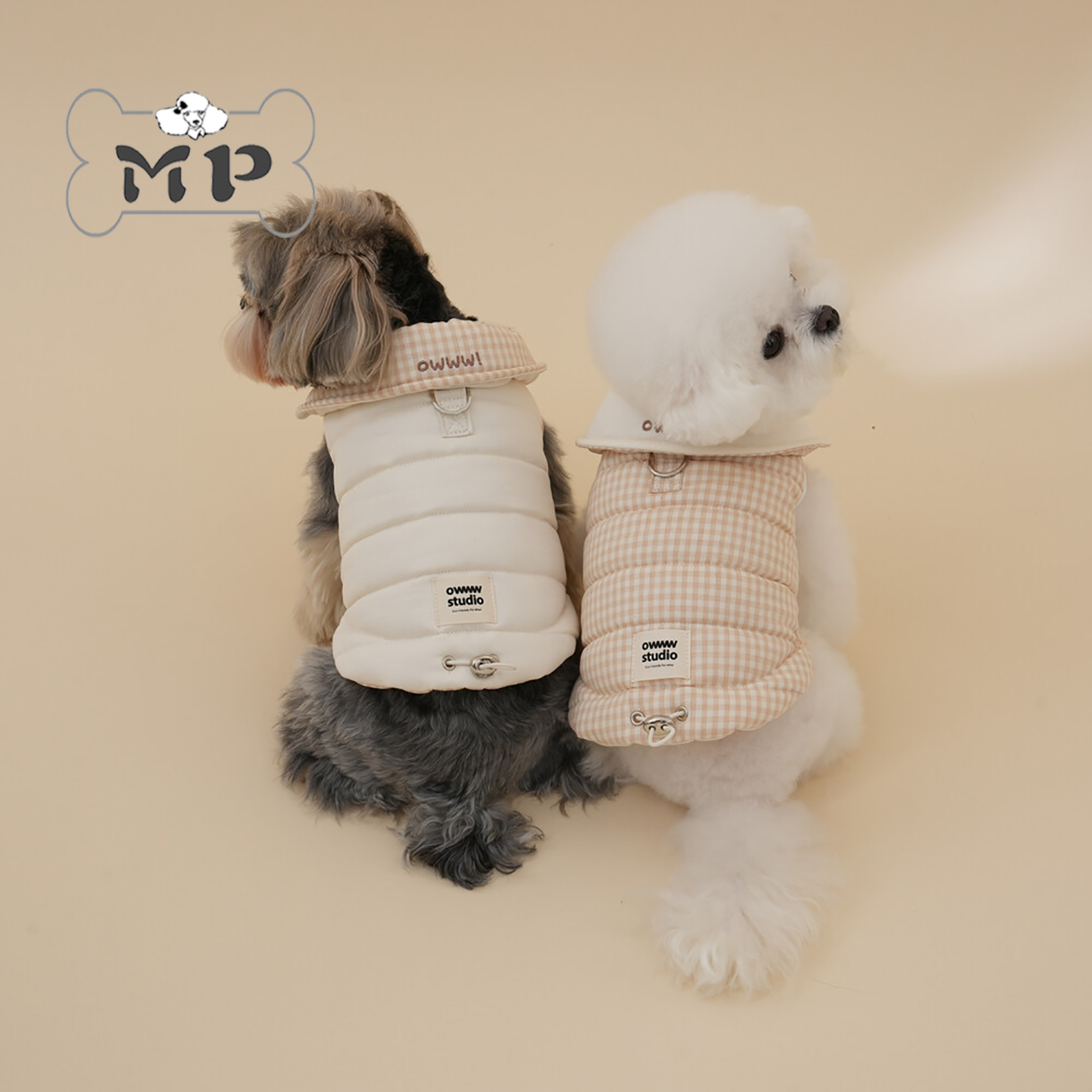 韩代宠物保暖可名字定制格子外套
