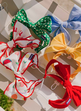 『Memory Pet』韩国scamper宠物甜美褶皱大蝴蝶结可调节头饰发带