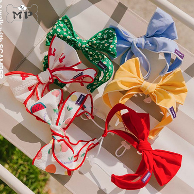 韩代宠物褶皱大蝴蝶结头饰发带