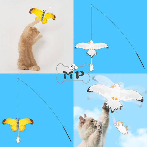 韩代宠物蝴蝶海鸥逗猫棒替换头