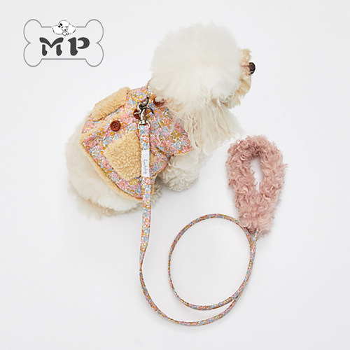 韩代LD宠物秋冬碎花加绒马甲外套