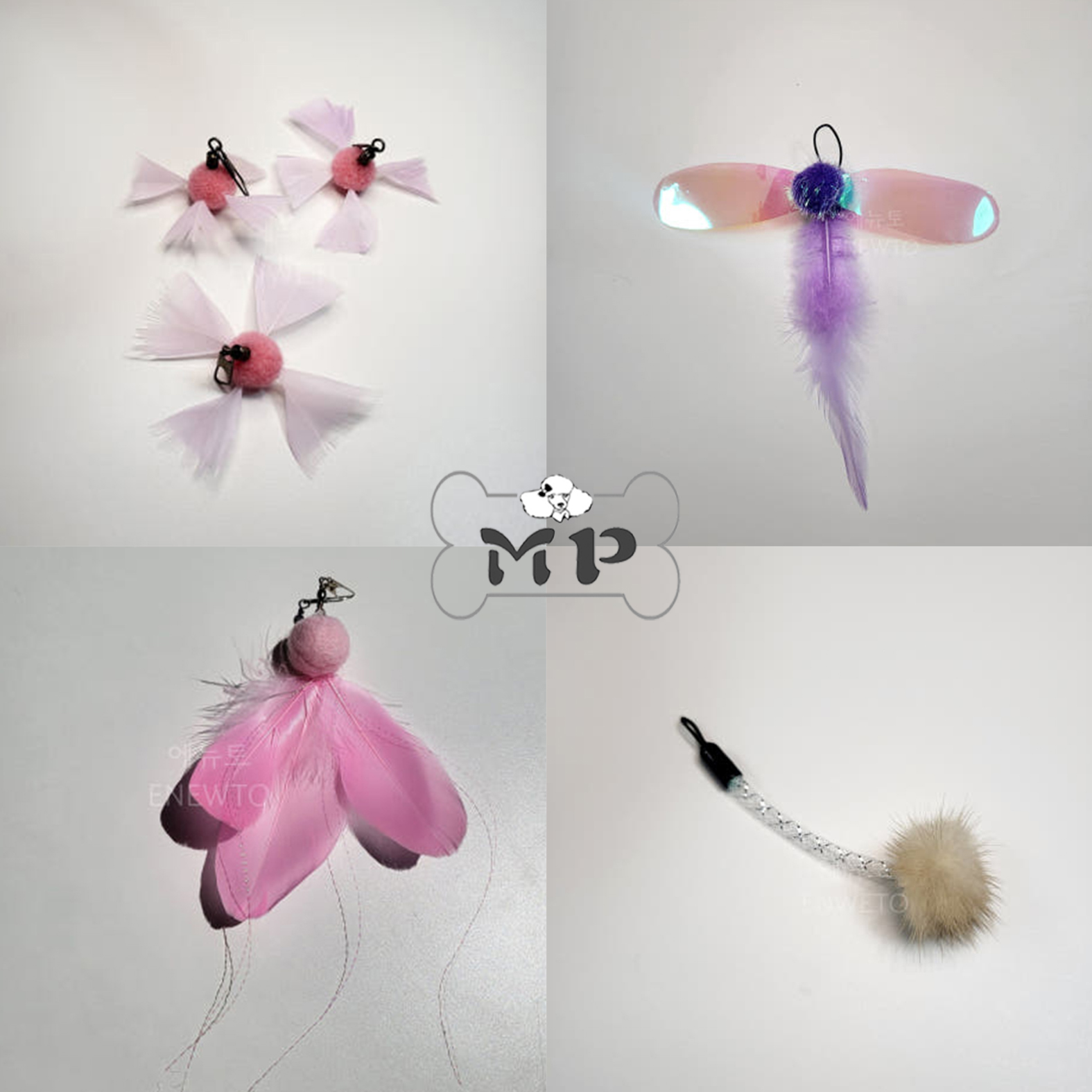 韩代宠物猫羽毛毛球蒲公英玩具头