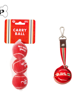 『Memory Pet』韩国andblank宠物便携条纹束带红色棒球发声狗玩具