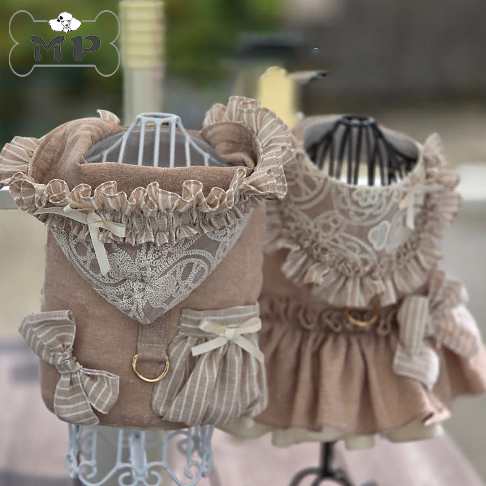 韩代宠物蝴蝶结上衣连衣裙胸背