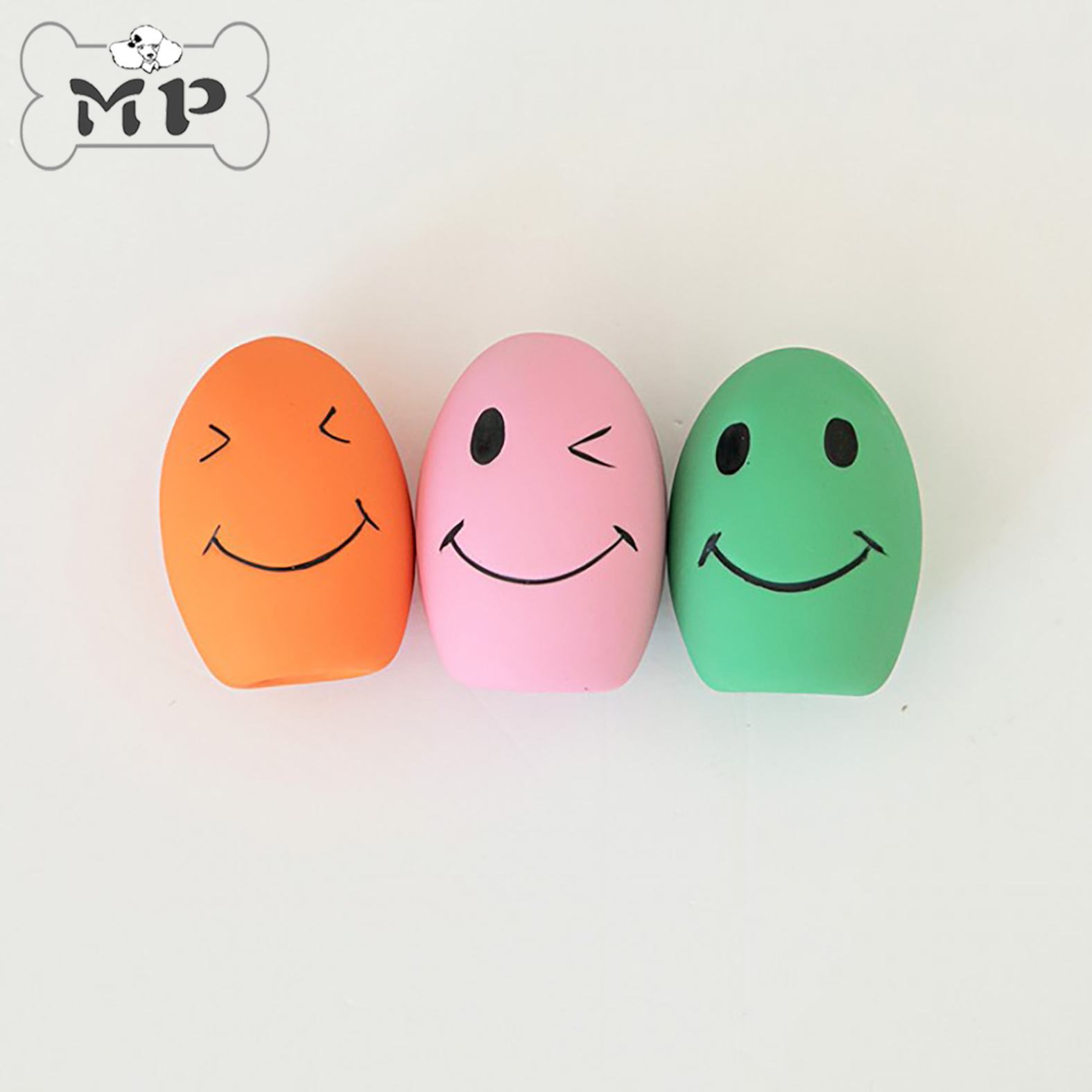 韩代宠物狗表情三色发声乳胶玩具