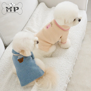 『Memory Pet』韩国bennys宠物猫狗可爱兔熊刺绣保暖翻领针织衫