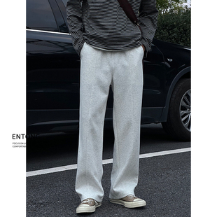 Entong花灰色百搭解构卫裤男款美式潮牌运动百搭cleanfit休闲裤子
