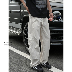 速干户外机能风休闲裤 Entong美式 秋薄款 子男款 潮牌速干阔腿弯刀裤