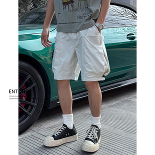 薄款 外穿潮流休闲宽松五分裤 大口袋工装 男夏季 短裤 Entong高街美式
