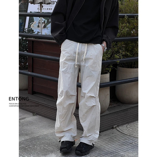 街头冲锋裤 裤 男秋季 子休闲运动直筒工装 宽松速干伞兵裤 Entong美式