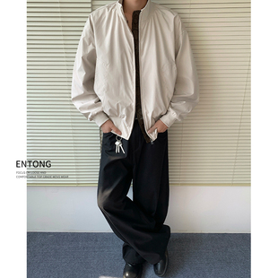 Entong美式简约飞行员夹克男款秋冬季高级感cleanfit痞帅百搭外套