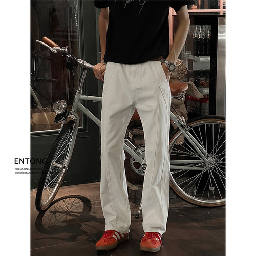 美式潮牌cleanfit设计感牛仔裤