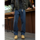 长裤 Entong美式 潮流宽松休闲百搭秋季 子男款 高街法工蓝直筒牛仔裤