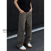男vibe百搭宽松休闲长裤 直筒牛仔裤 子 复古高街男女同款 Entong美式