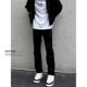 直筒百搭休闲长裤 Entong美式 高街cleanfit简约黑色纯色显瘦牛仔裤
