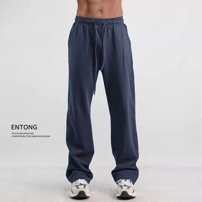 Entong美式cleanfit直筒休闲运动卫裤男生秋季新款宽松百搭阔腿裤