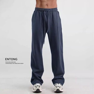 宽松百搭阔腿裤 Entong美式 新款 男生春季 cleanfit直筒休闲运动卫裤