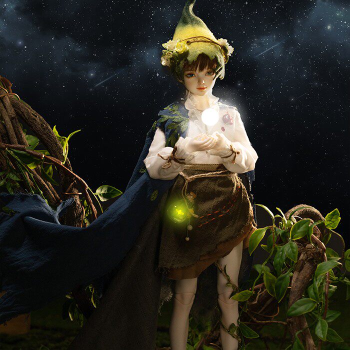 1/4bjd娃娃衣服sd4分男精灵装南瓜裤部落裙cd利奥官眼毛帽服b011