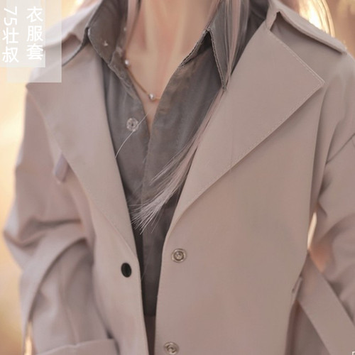 BJD壮体大叔衣服休闲风衣裤假发