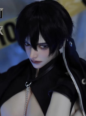 BJD娃娃衣服SD男85体壮大叔服装+假发TD阿敷官服官发黑色特工套装