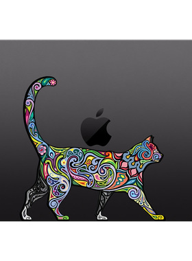 彩绘猫咪苹果笔记本电脑转印贴imacbook局部装饰贴纸防刮不留胶