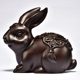 黑檀木雕小兔子实木吉祥玄关乔迁礼物动物生肖摆件寓意福财工艺品