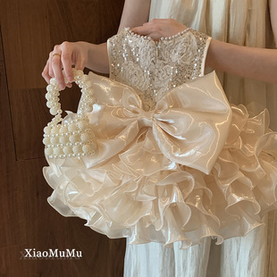 女童公主裙2025新款夏装中小童重工连衣裙女宝宝生日周岁礼服裙子