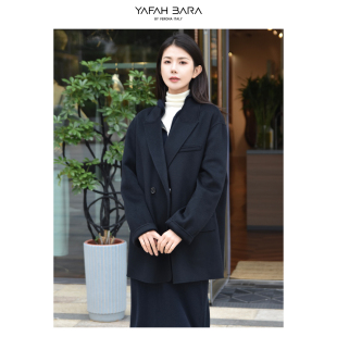 BARA 复古毛呢外套 亚菲贝拉 经典 通勤OL 羊绒大西装 YAFAH