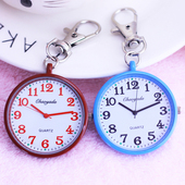 夜光怀表防水大钥匙扣学生石英用中老年人清晰挂表数字用简考试表