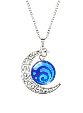 二次元月亮时光宝石项链神之眼周边时尚情侣吊坠来图定制各种图案