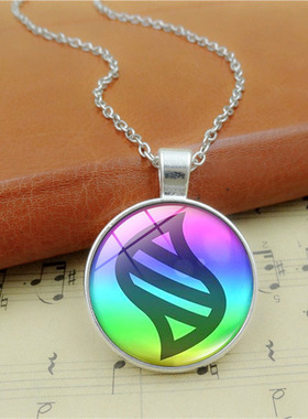 外贸热销爆款动漫宝可梦周边宝可梦项链mega进化钥石宝石吊坠项链