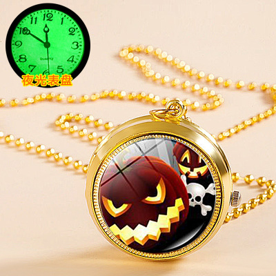 夜光表盘旋转怀表项链定制照片