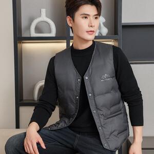羽绒马甲男秋冬爸爸装休闲马夹坎肩男士中老年轻薄老人保暖背心
