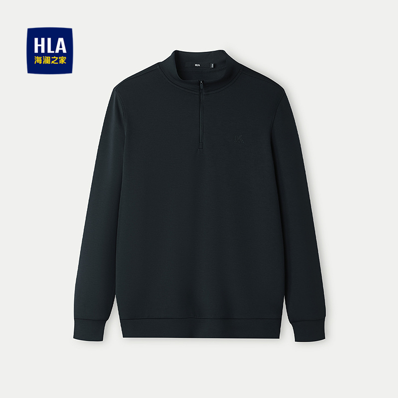 海澜之家微弹纯色简约休闲上衣