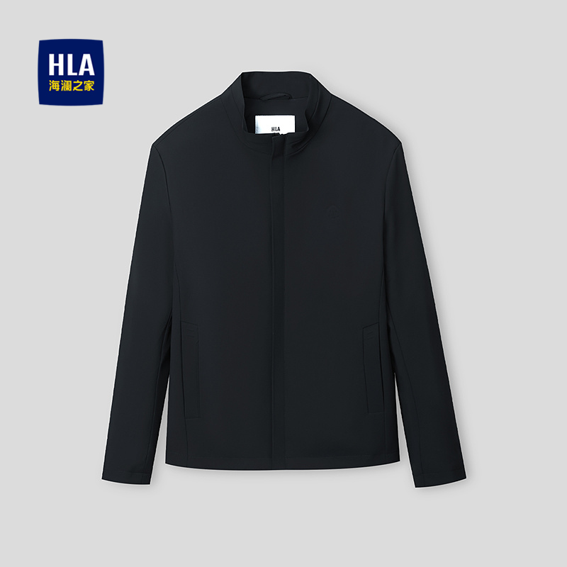 海澜之家立领微弹牛奶丝夹克