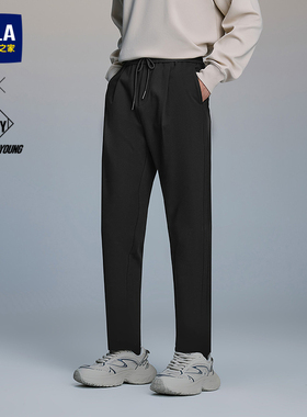 HLA/海澜之家POWER YOUNG抽绳锥形休闲裤25秋季新厚实保暖裤子男