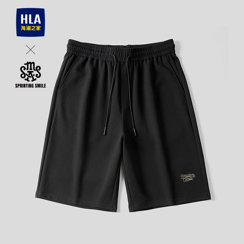 HLA海澜之家SPRINTING SMILE撞色刺绣休闲中裤26