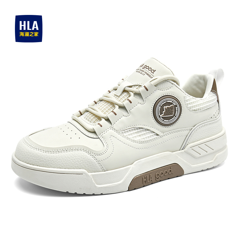 HLA/海澜之家男鞋新款春季时尚百搭增高板鞋休闲鞋耐磨舒适小白鞋