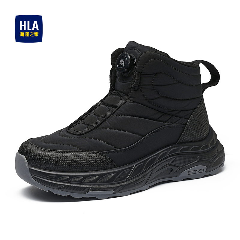 HLA/海澜之家男鞋冬季新款加绒保暖时尚雪地靴舒适百搭休闲靴棉靴